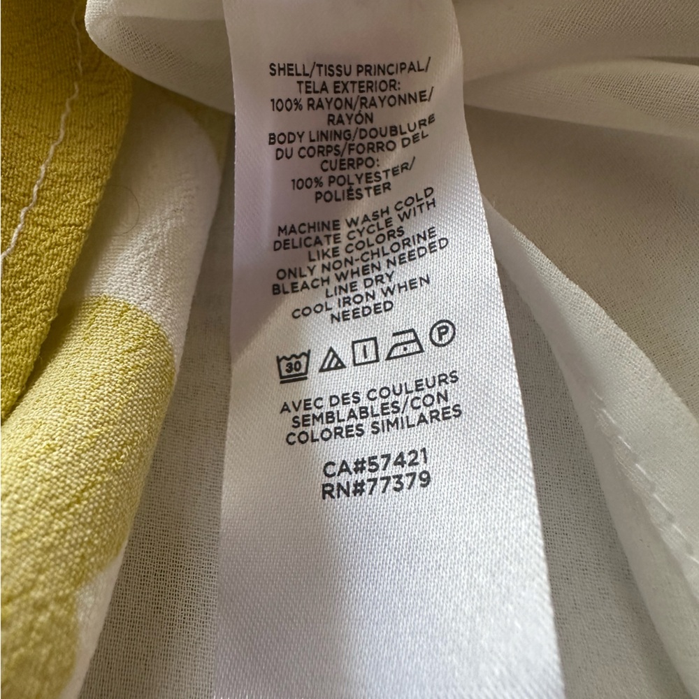 Ann Taylor white and yellow floral short tie sleeve dress NWT - Picture 7 of 7